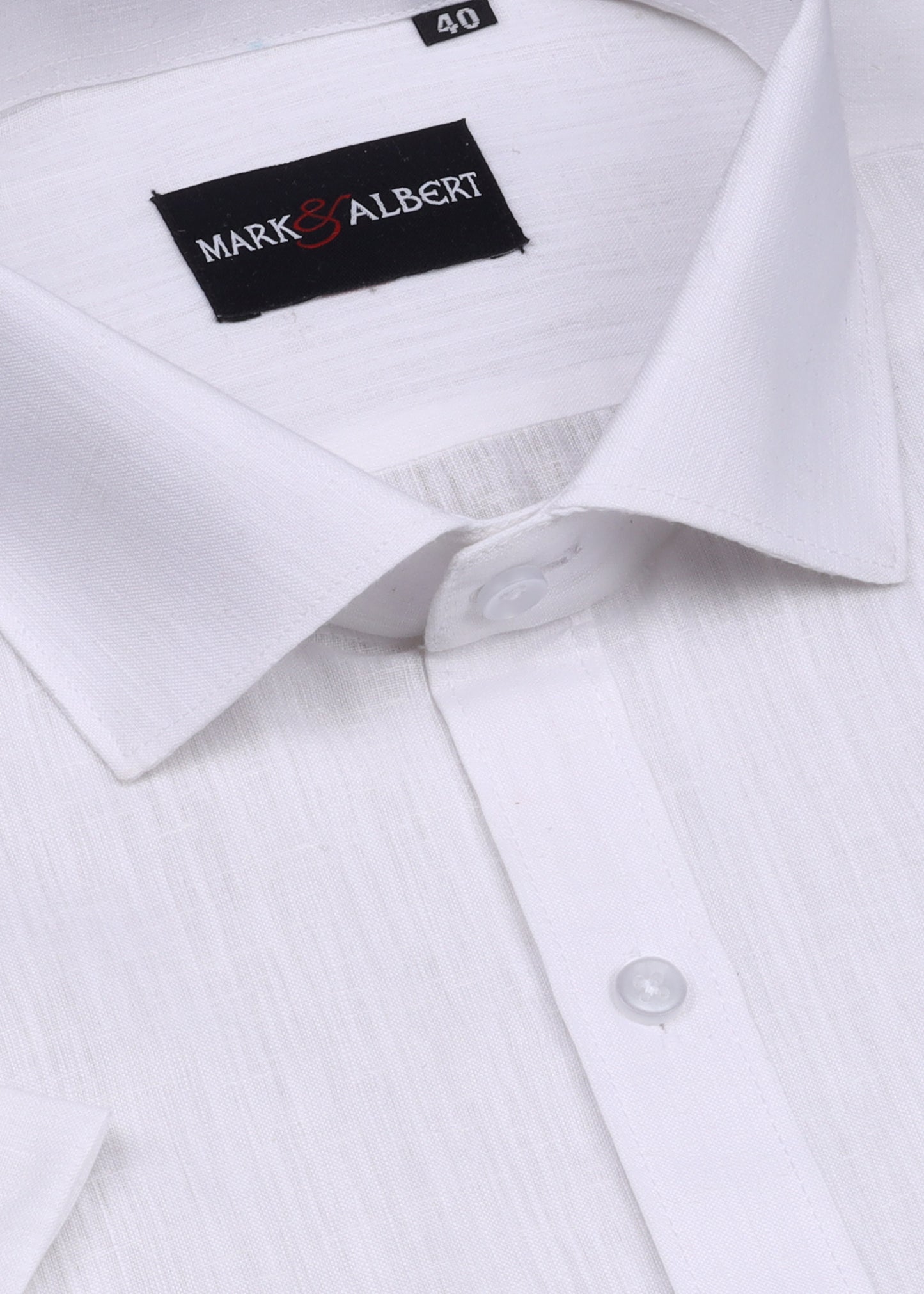 White Half Sleeve Linen Shirt