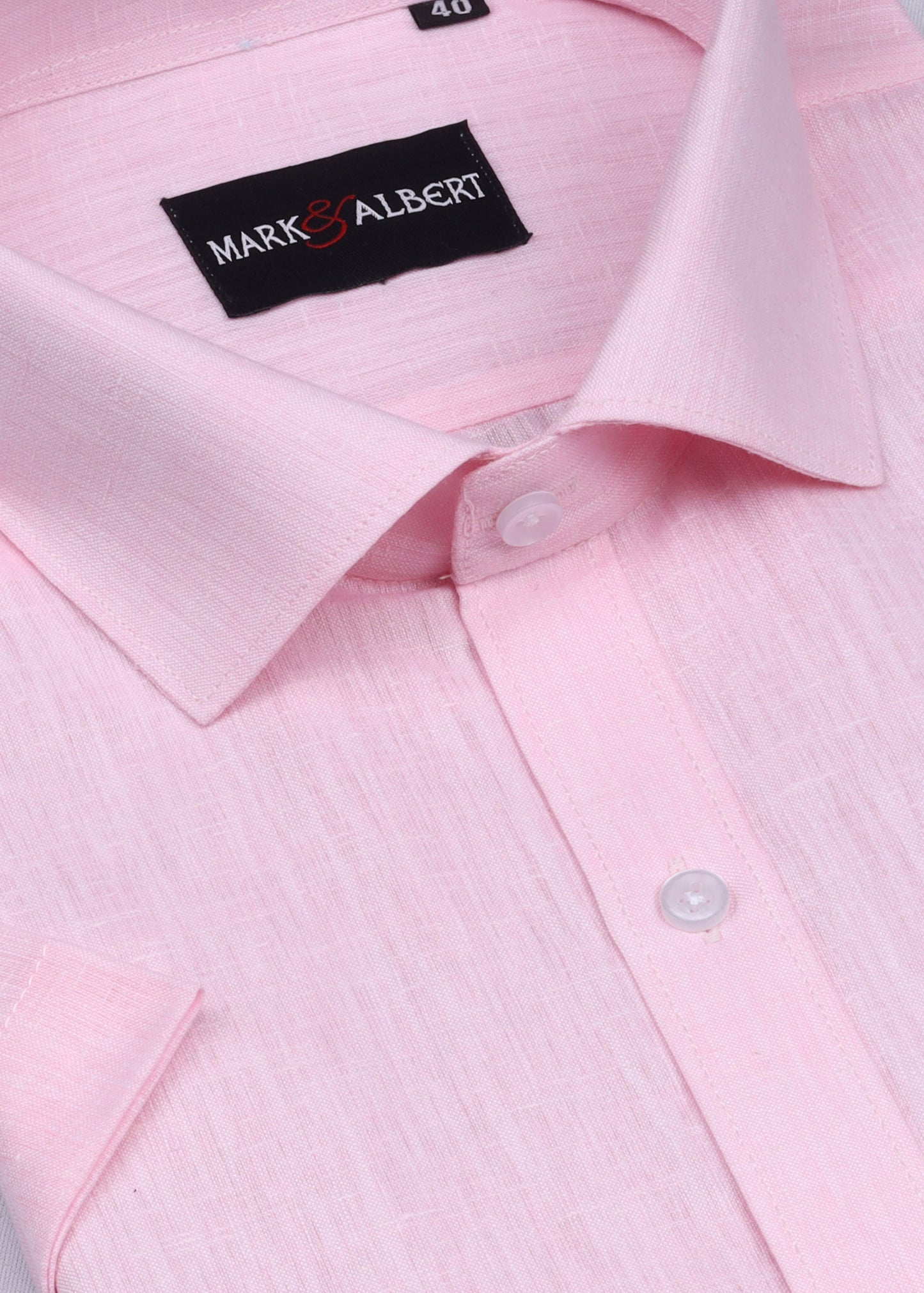 Pink Half Sleeve Linen Shirt