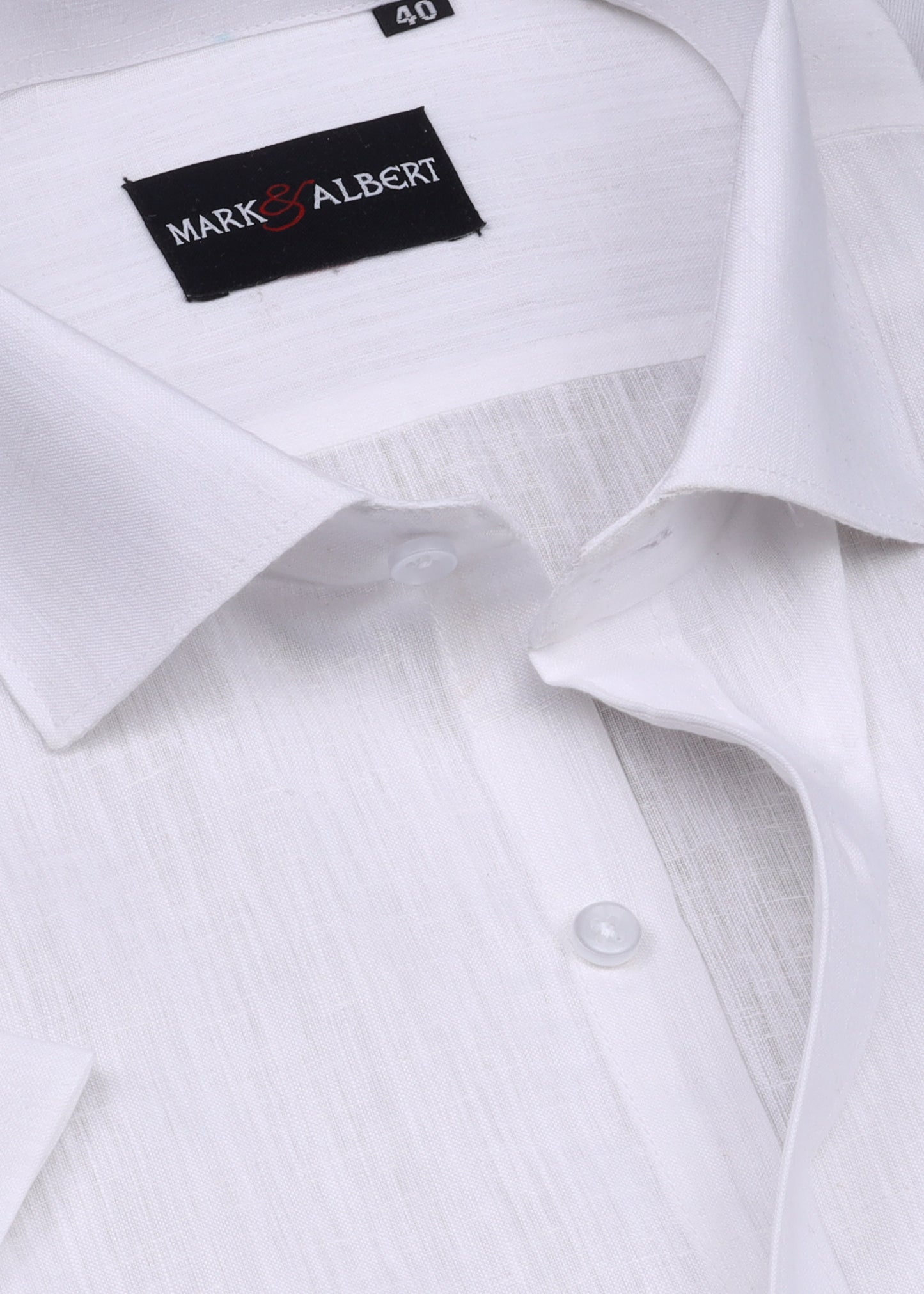 White Half Sleeve Linen Shirt