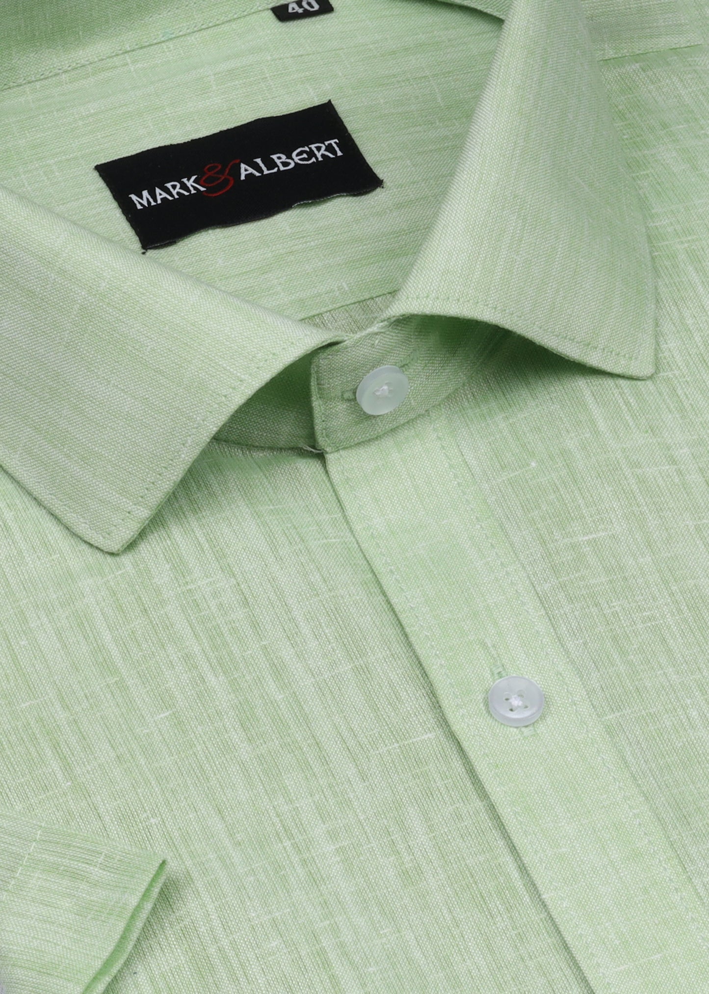 Core Cotton linen Green Half Sleeve Shirt