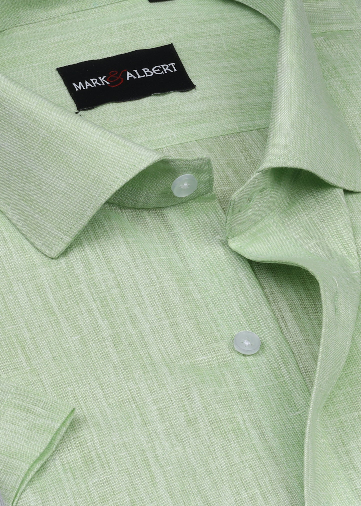 Core Cotton linen Green Half Sleeve Shirt