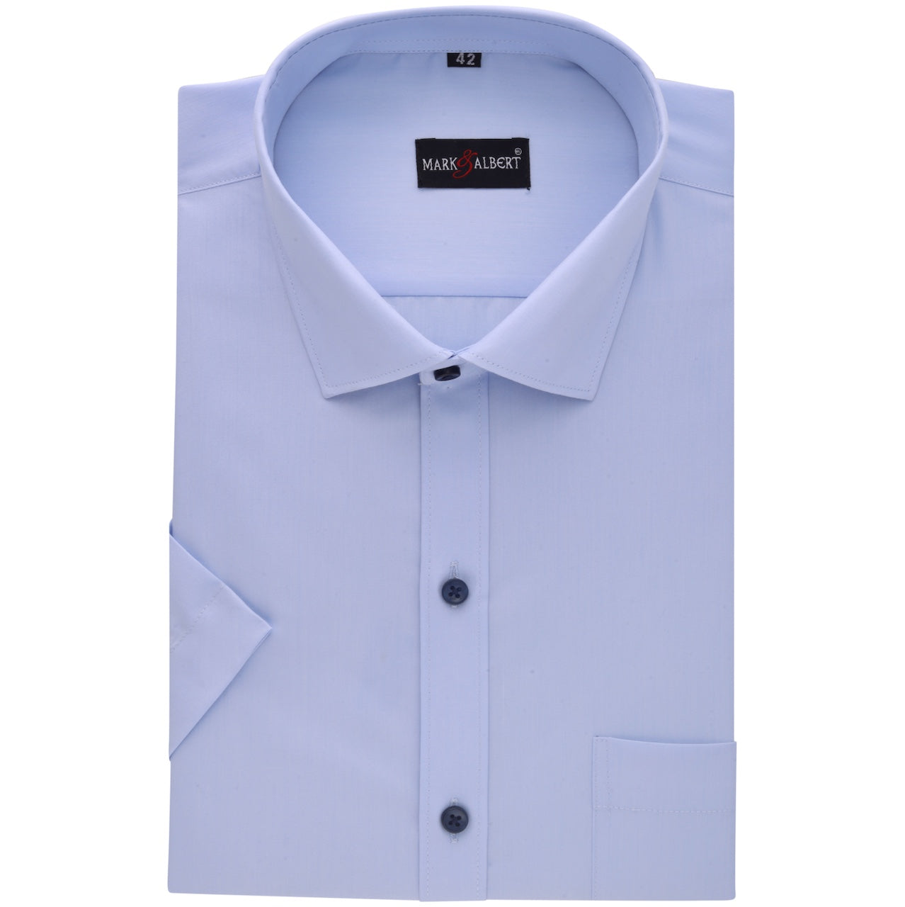 Core Wrinkle Free Blue Half Sleeve Shirt