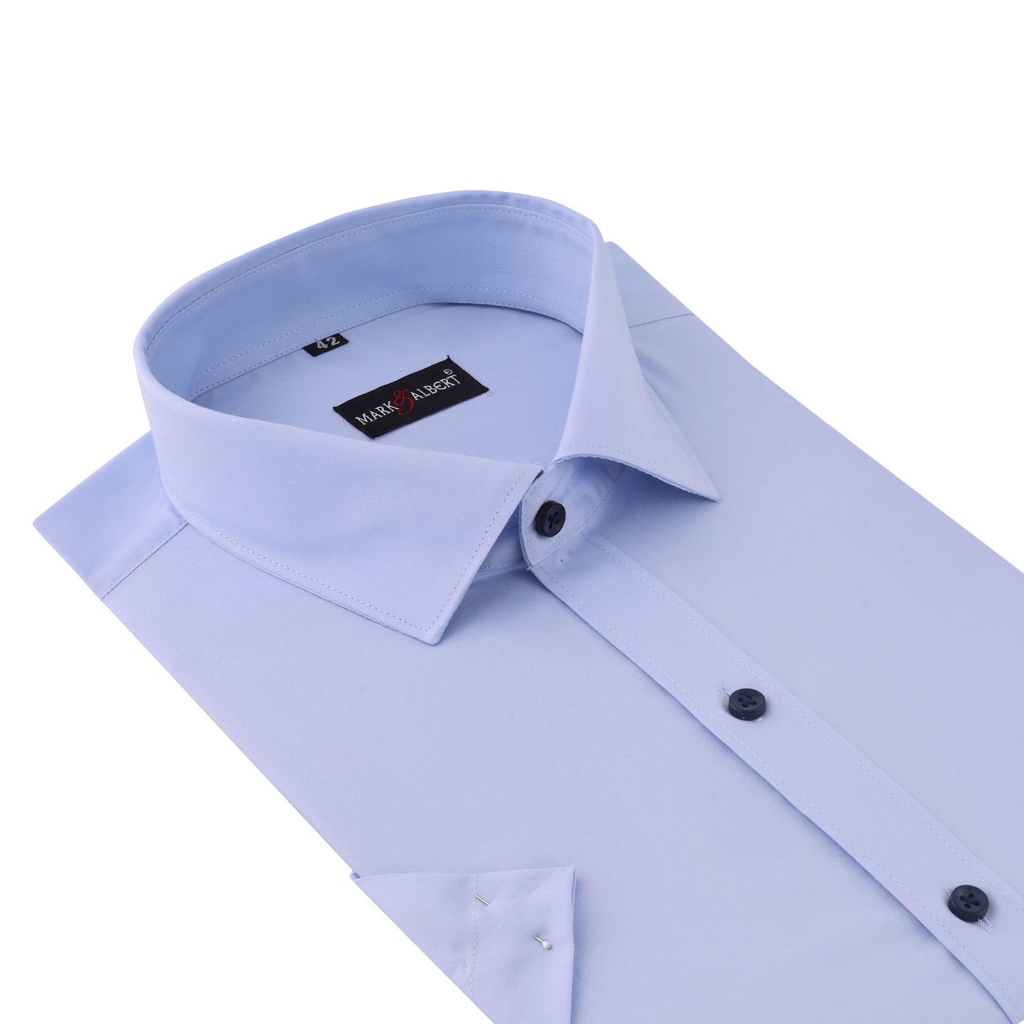 Core Wrinkle Free Blue Half Sleeve Shirt