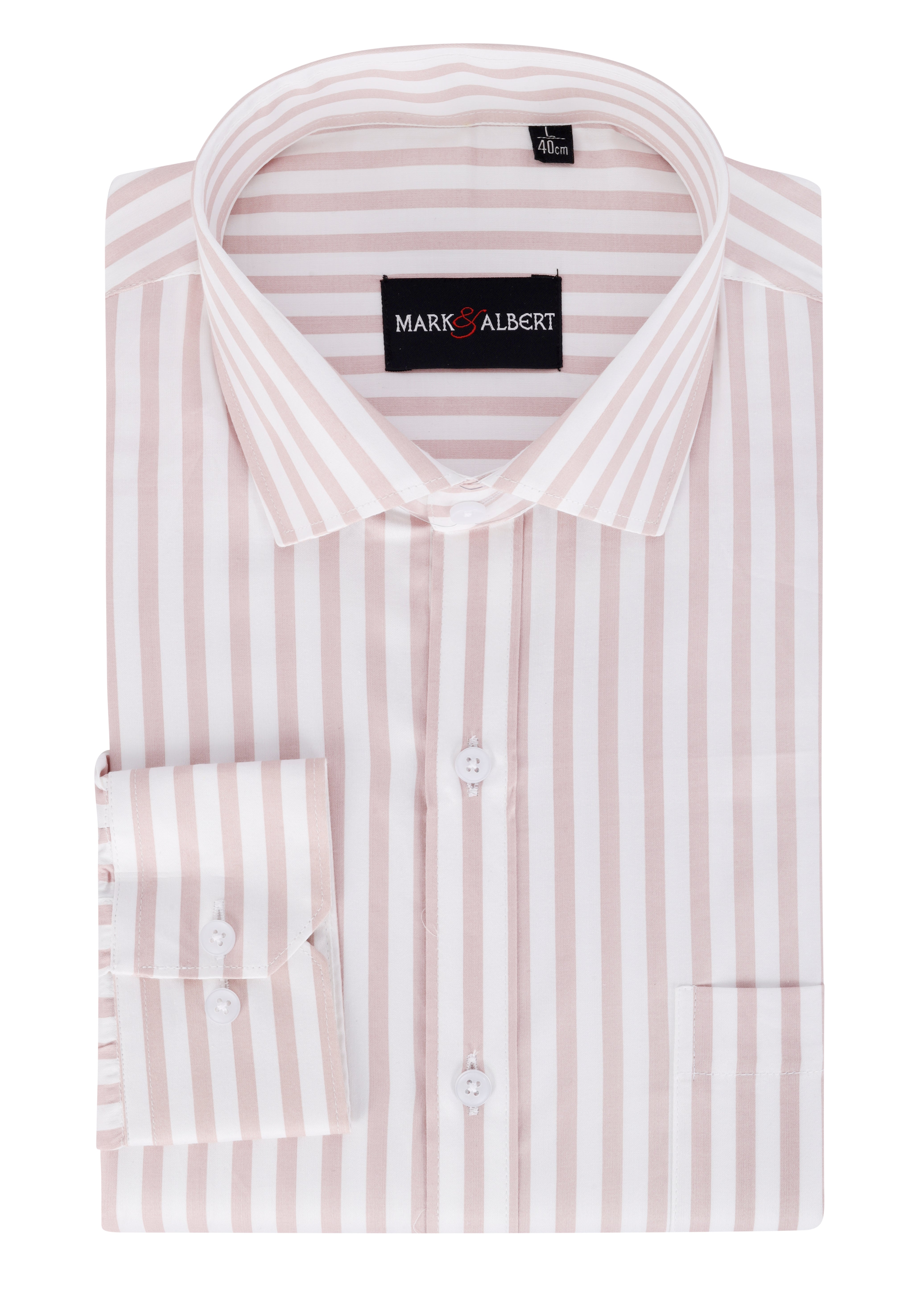 Men's 100% Cotton Pink Striped Shirt