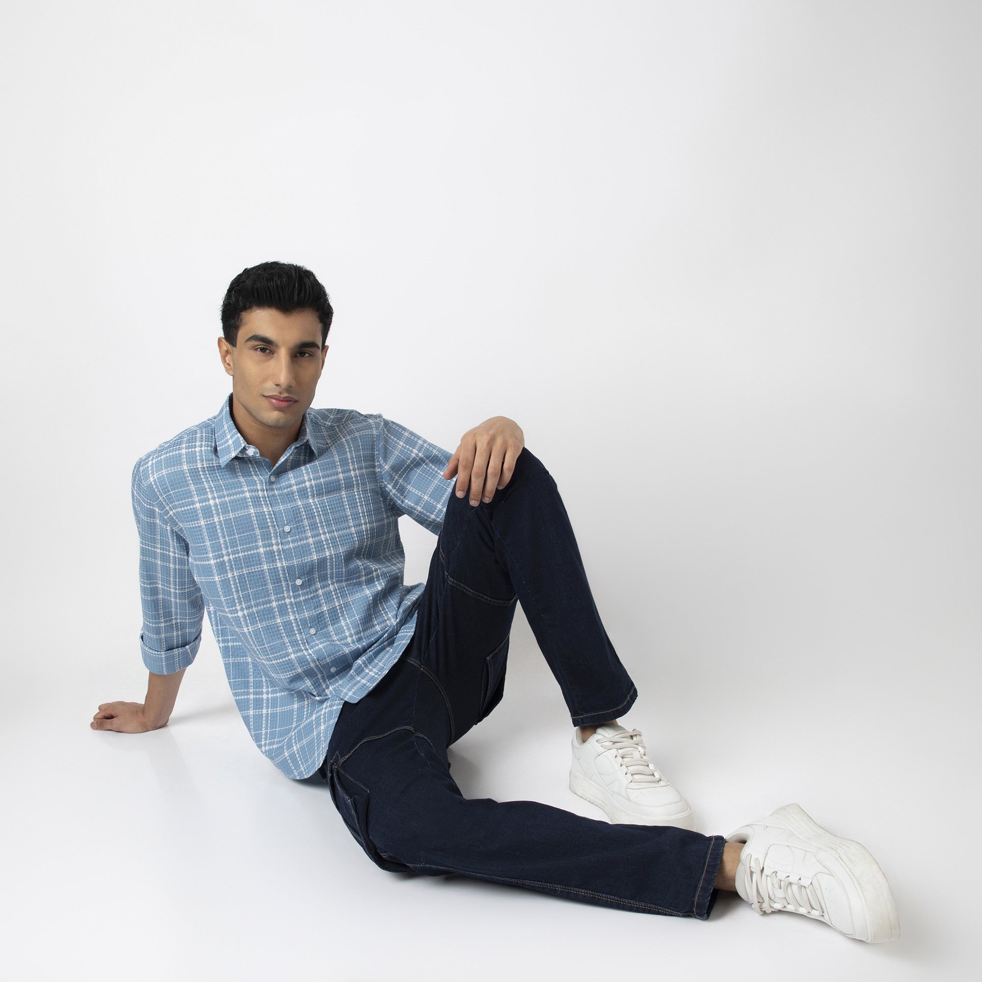 Waffle Dobby Checkered Shirt