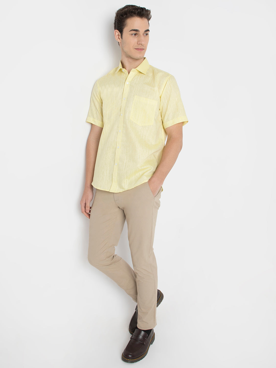 Cotton Linen Half Sleeve Shirt