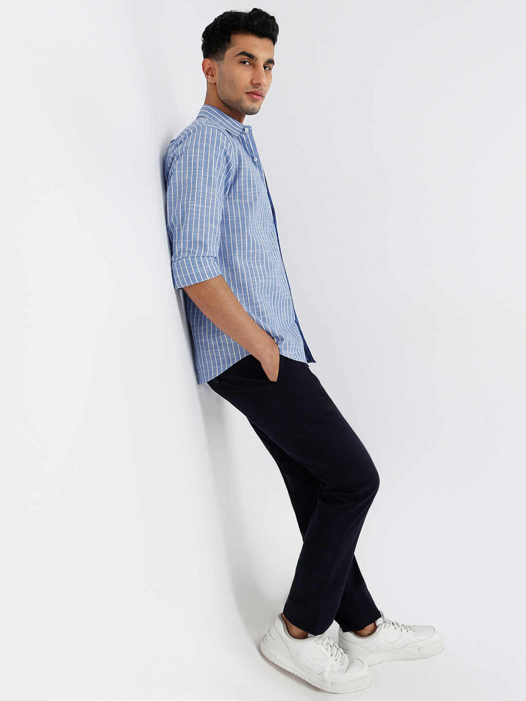 Blue Striped Linen Shirt