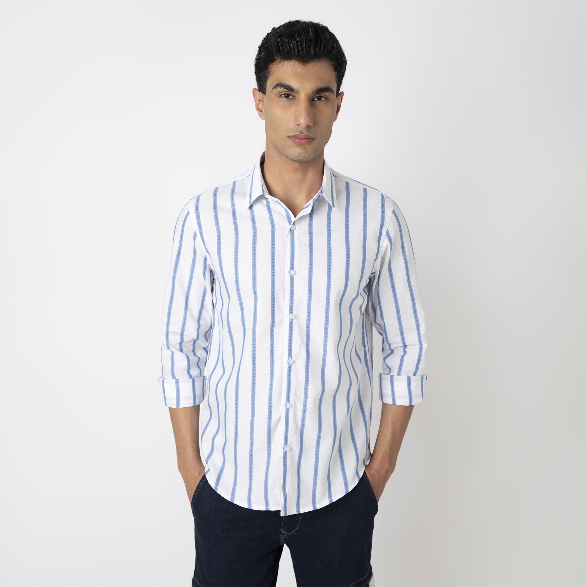 Striped Cotton Casual Shirt