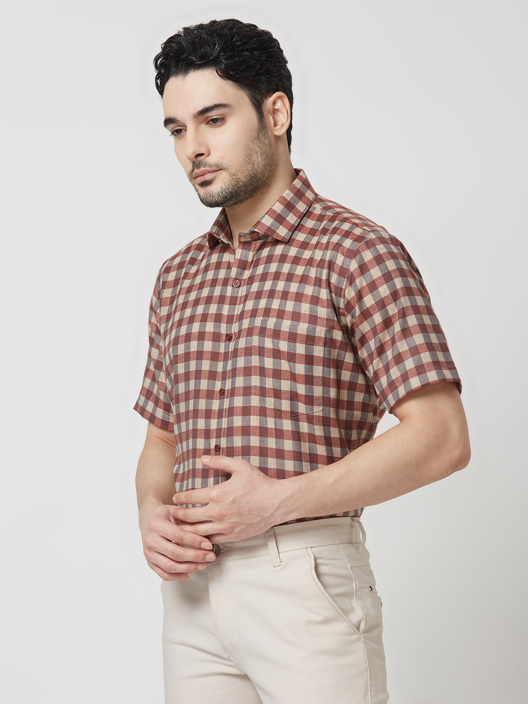 Half Sleeve Checks Shirt