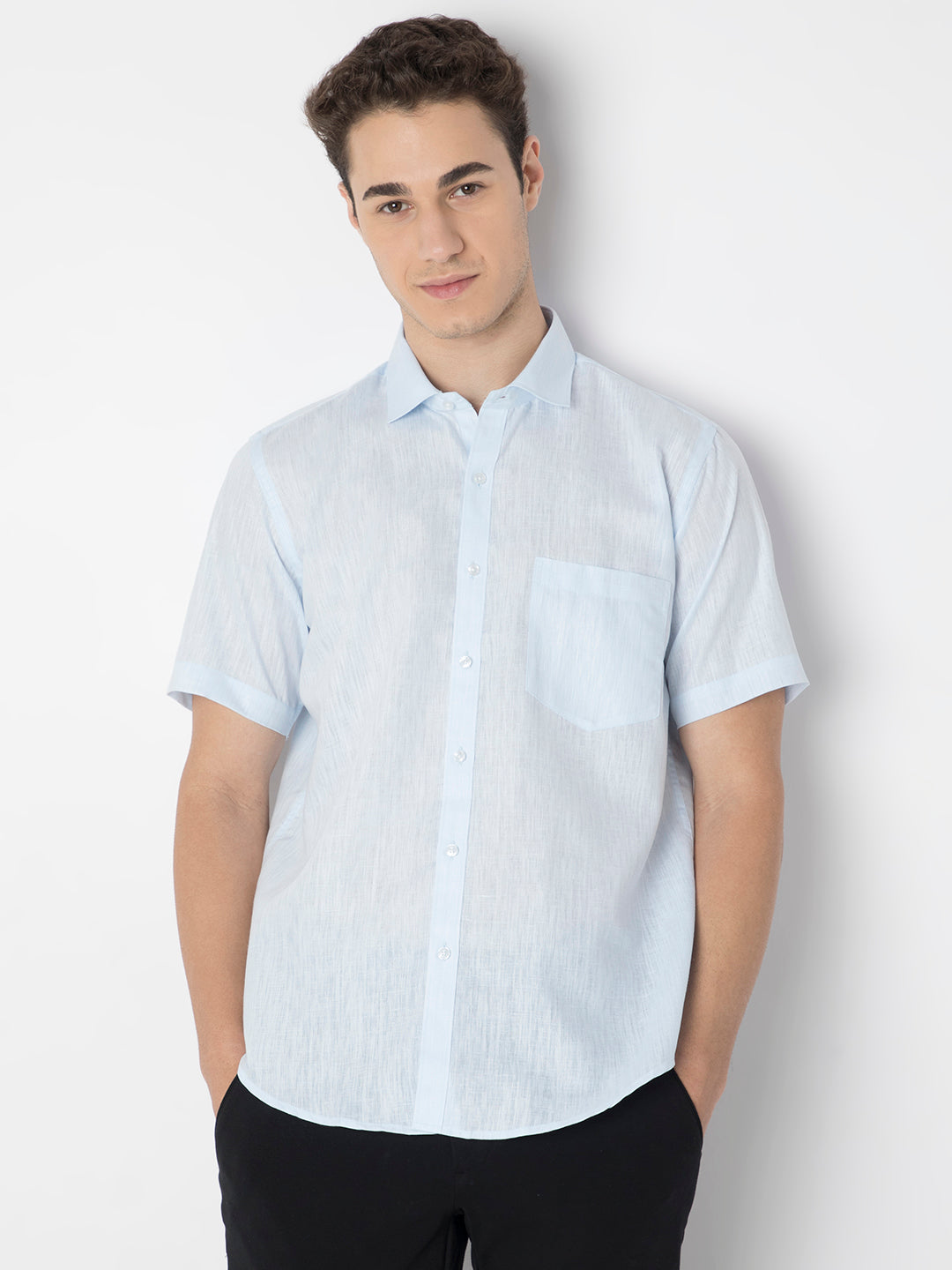 Cotton Linen Half Sleeve Shirt
