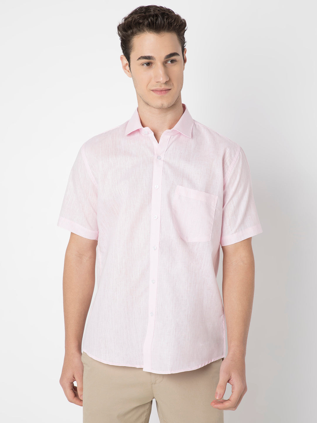 Cotton Linen Half Sleeve Shirt