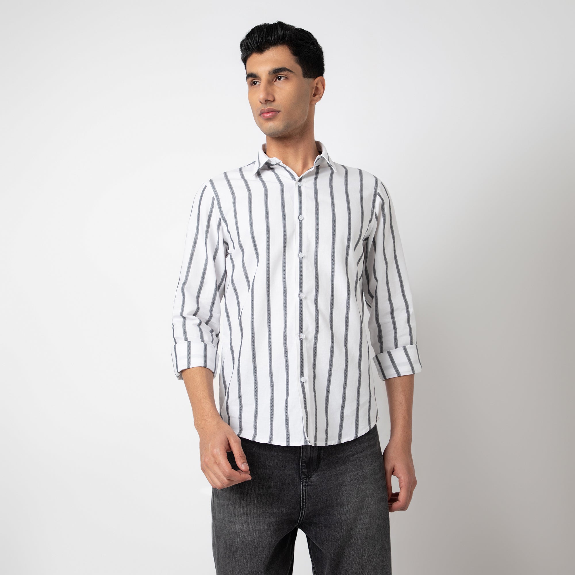 Striped Cotton Casual Shirt