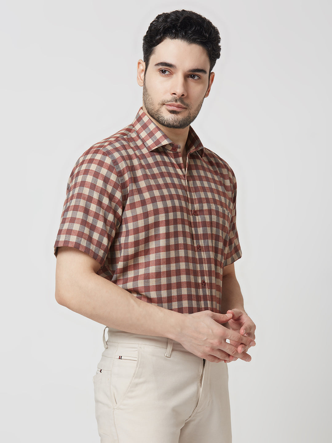 Half Sleeve Checks Shirt