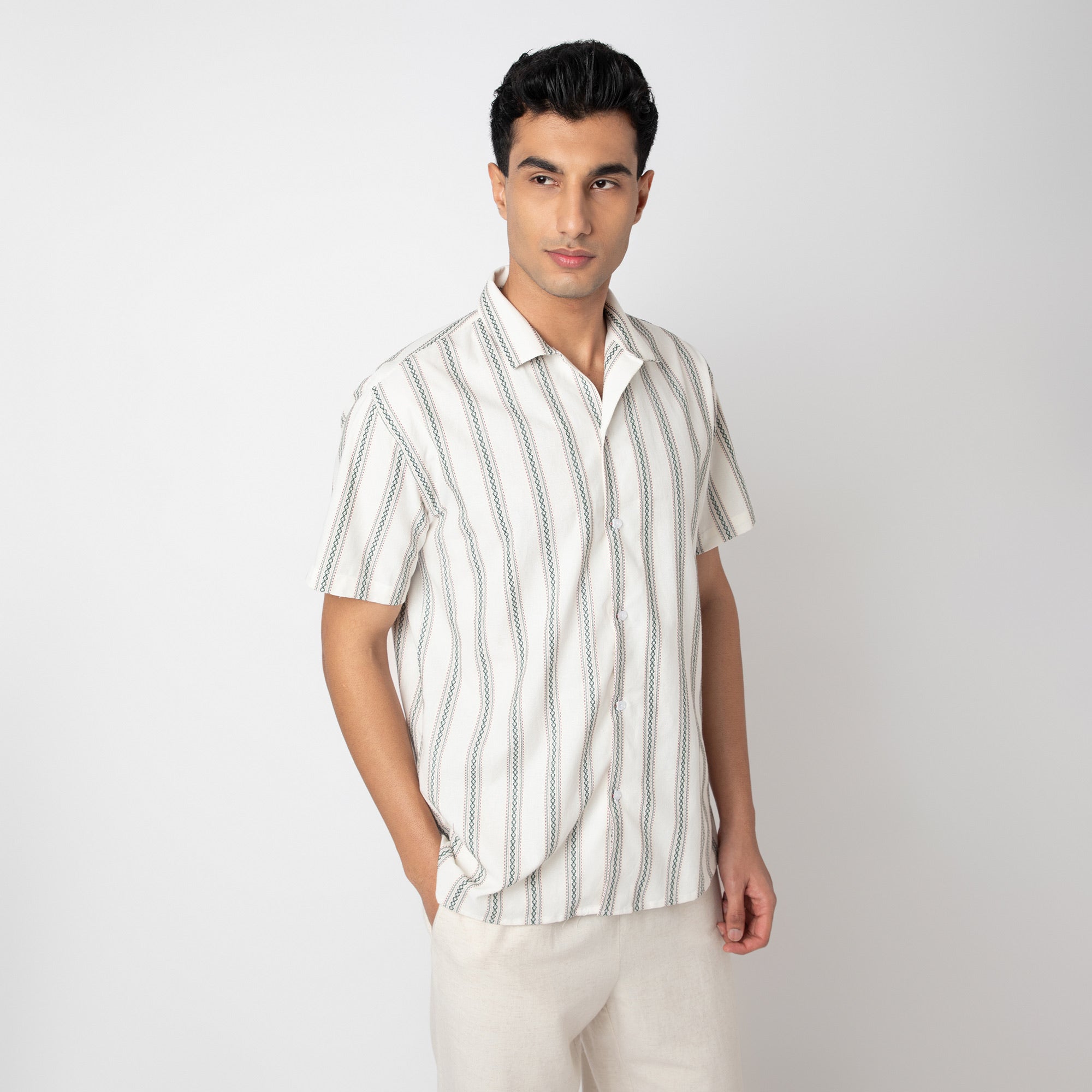 Relaxed Fit Striped Resort Shirt