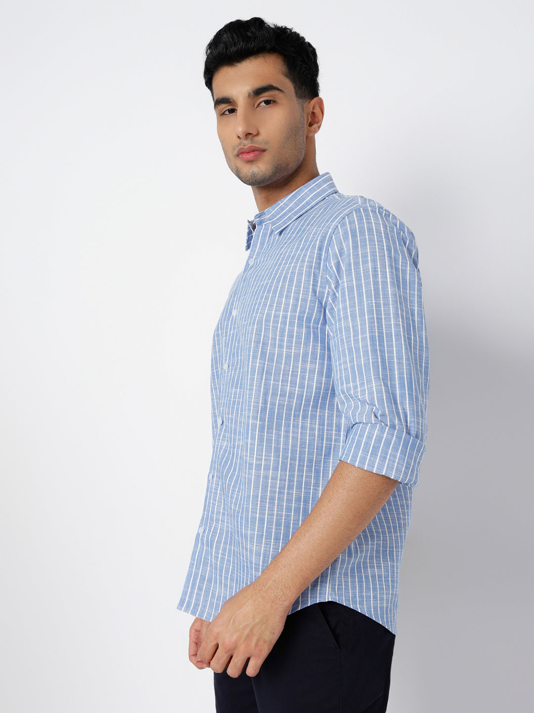 Blue Striped Linen Shirt