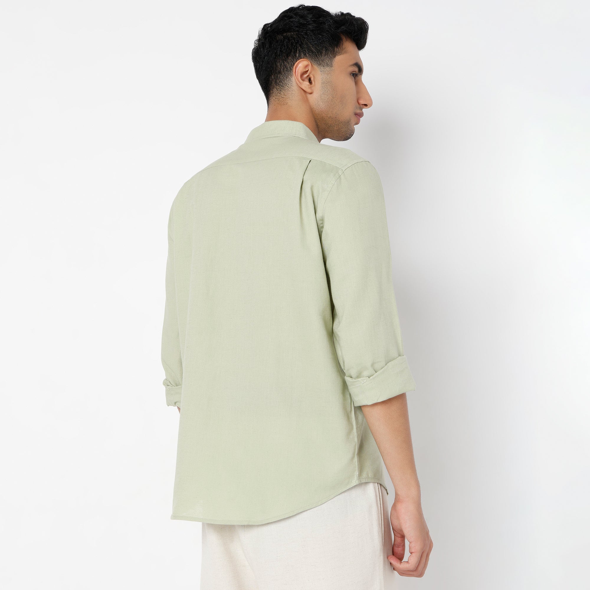Men's Green Linen Casual Shirt