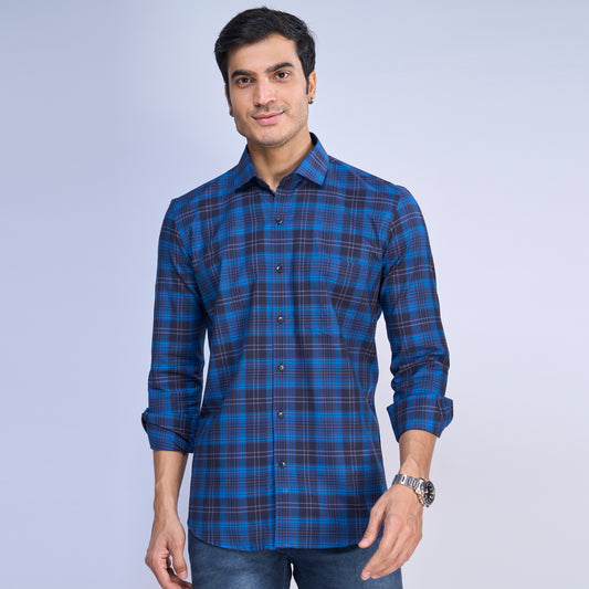 BLUE TARTESALL CHECKERED SHIRT