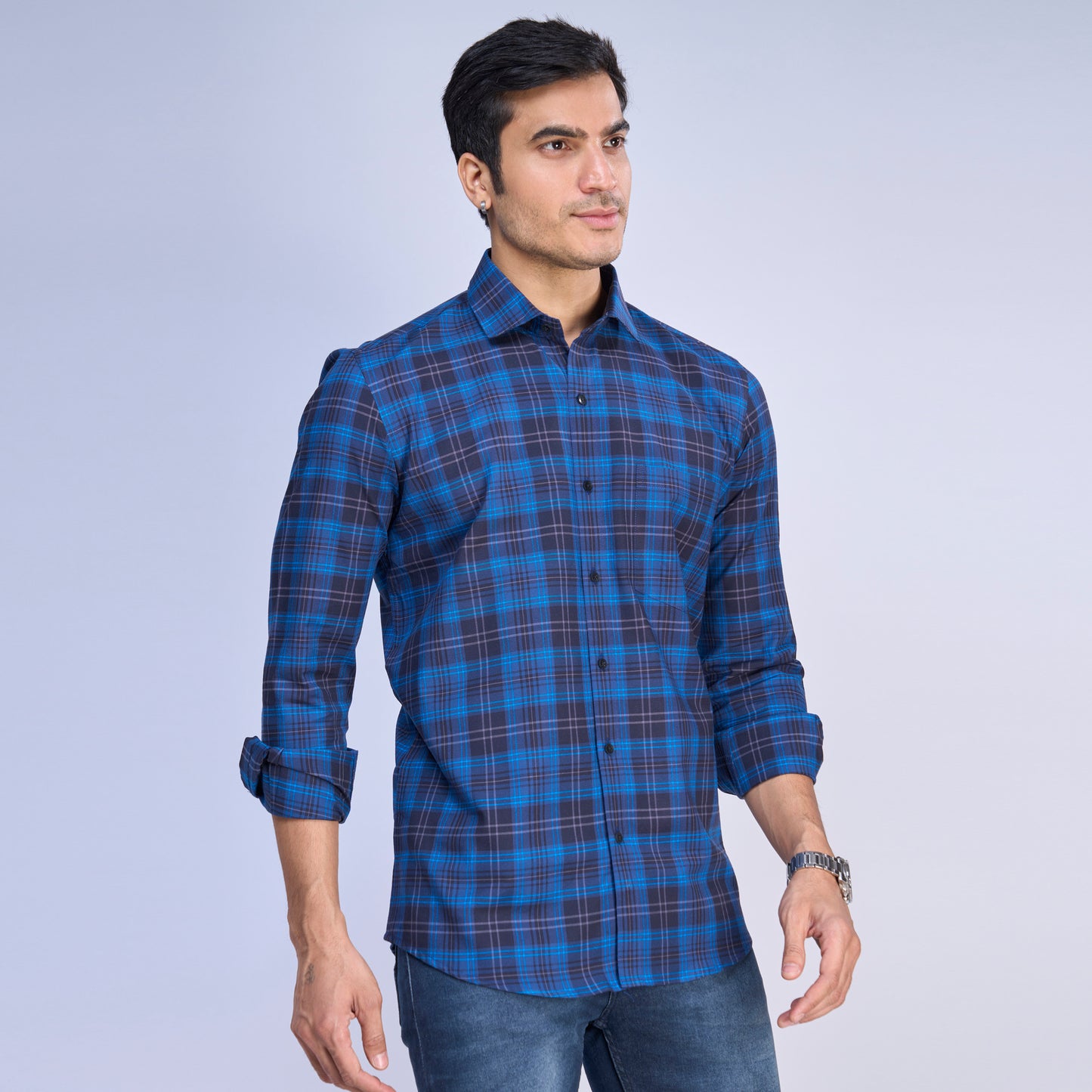 BLUE TARTESALL CHECKERED SHIRT