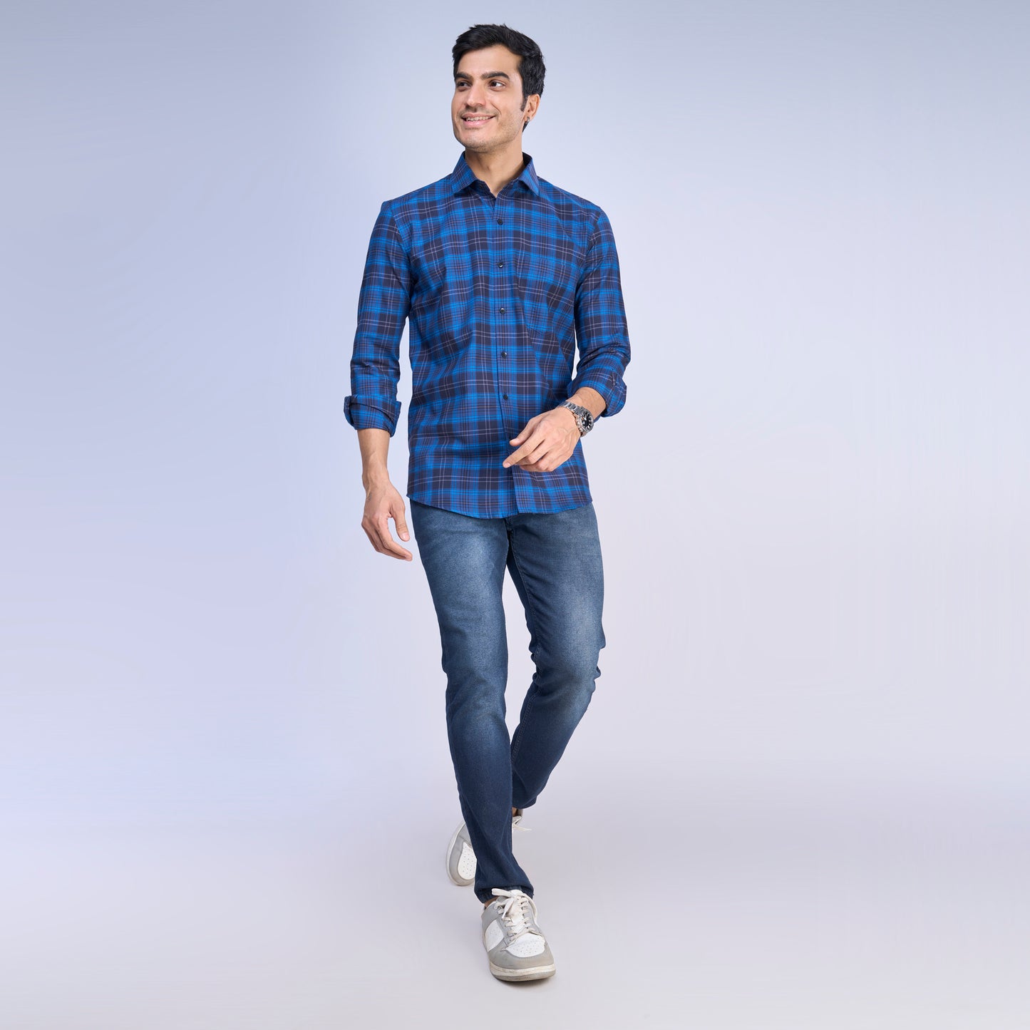 BLUE TARTESALL CHECKERED SHIRT