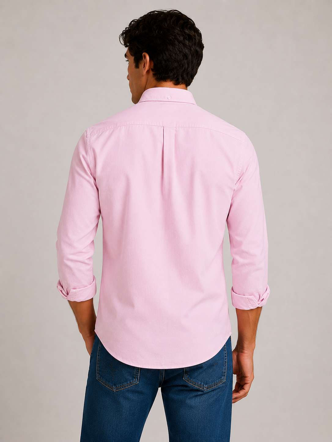 Men's Pink 100% Cotton Oxford Slim Fit Button-Down Shirt | MARK & ALBERT