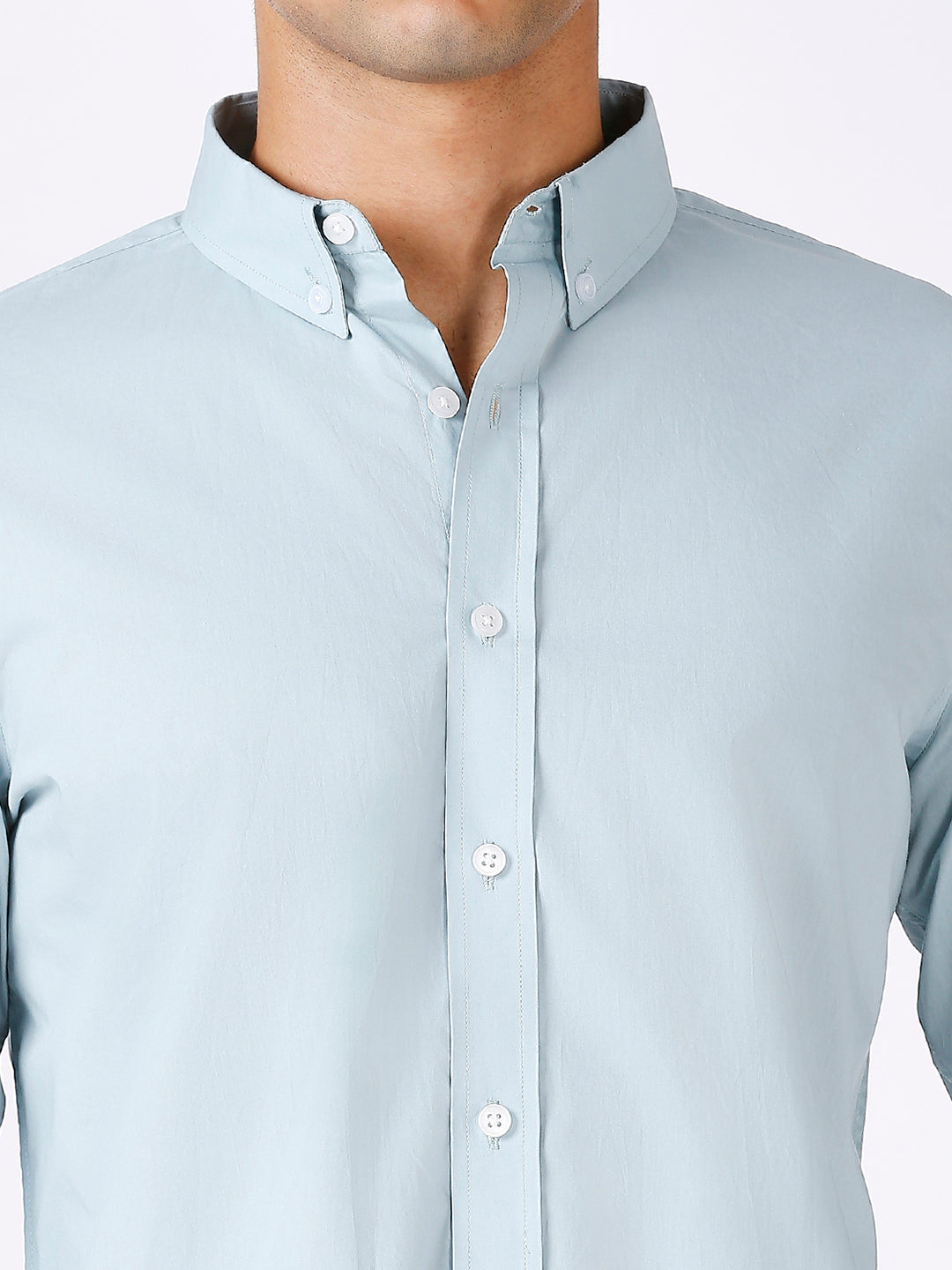 Solid Slim Fit Sea Green Casual Shirt