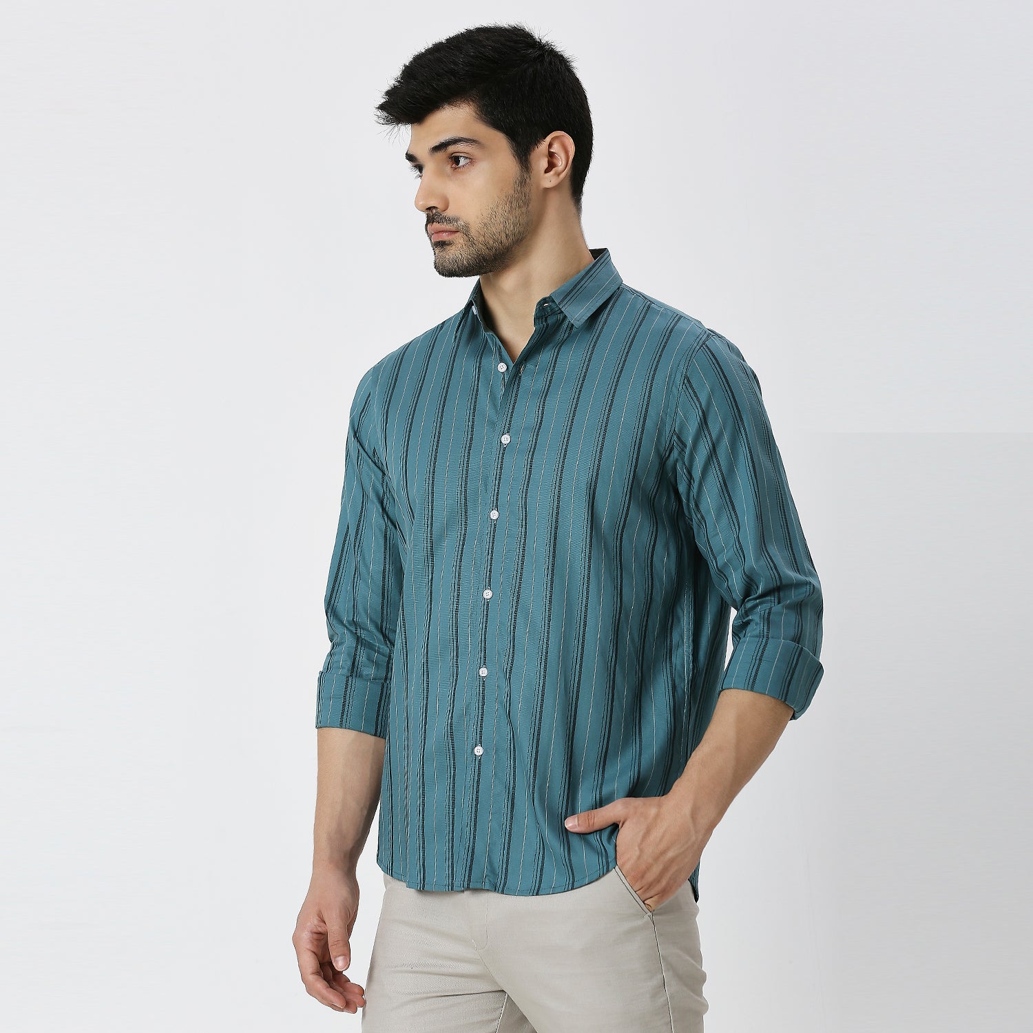 Mens Casual Striped Shirt