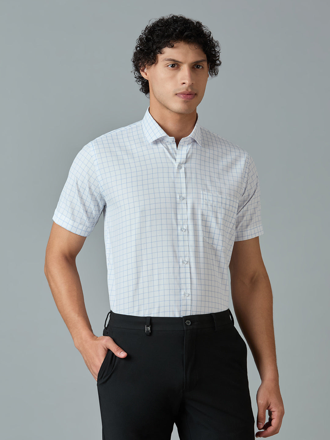 Short Sleeve Checkered Shirt