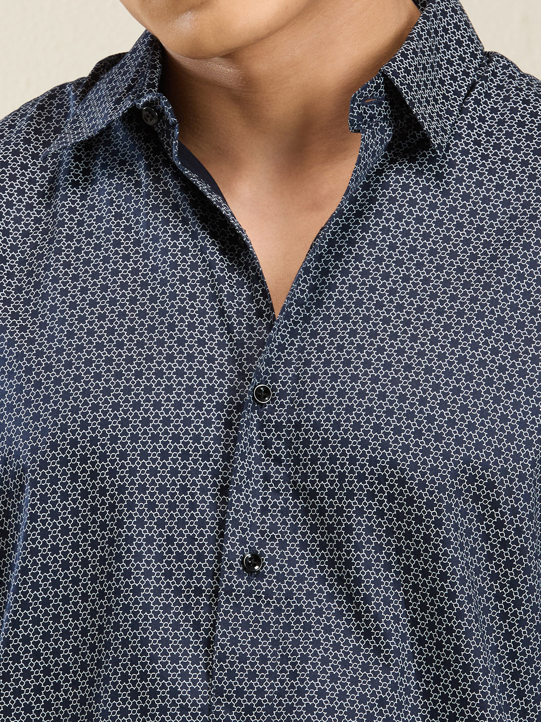 Navy Micro-Print Shirt