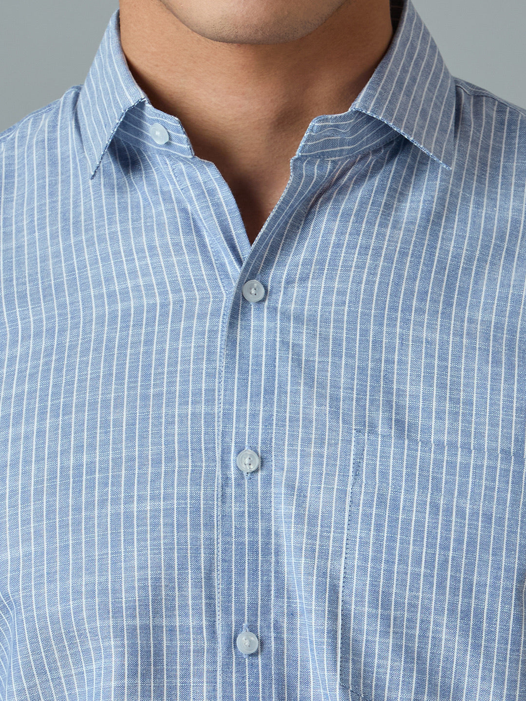 Slim Fit Cotton Linen Striped Shirt