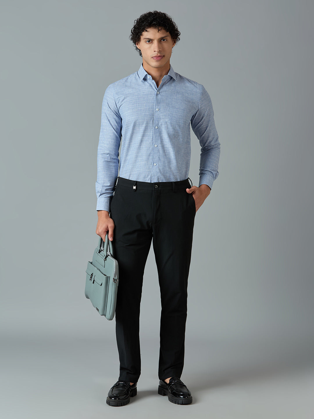 Slim Fit Cotton Linen Striped Shirt