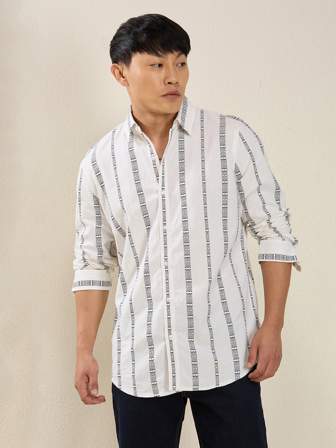 Striped Cotton Casual Shirt