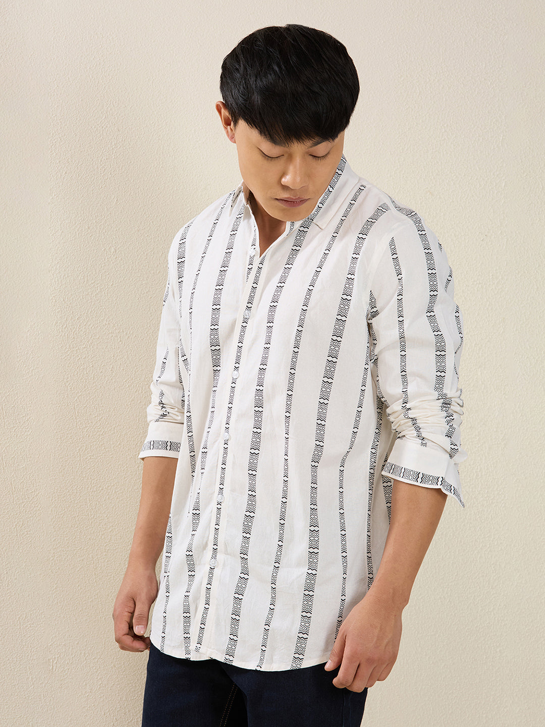 Striped Cotton Casual Shirt