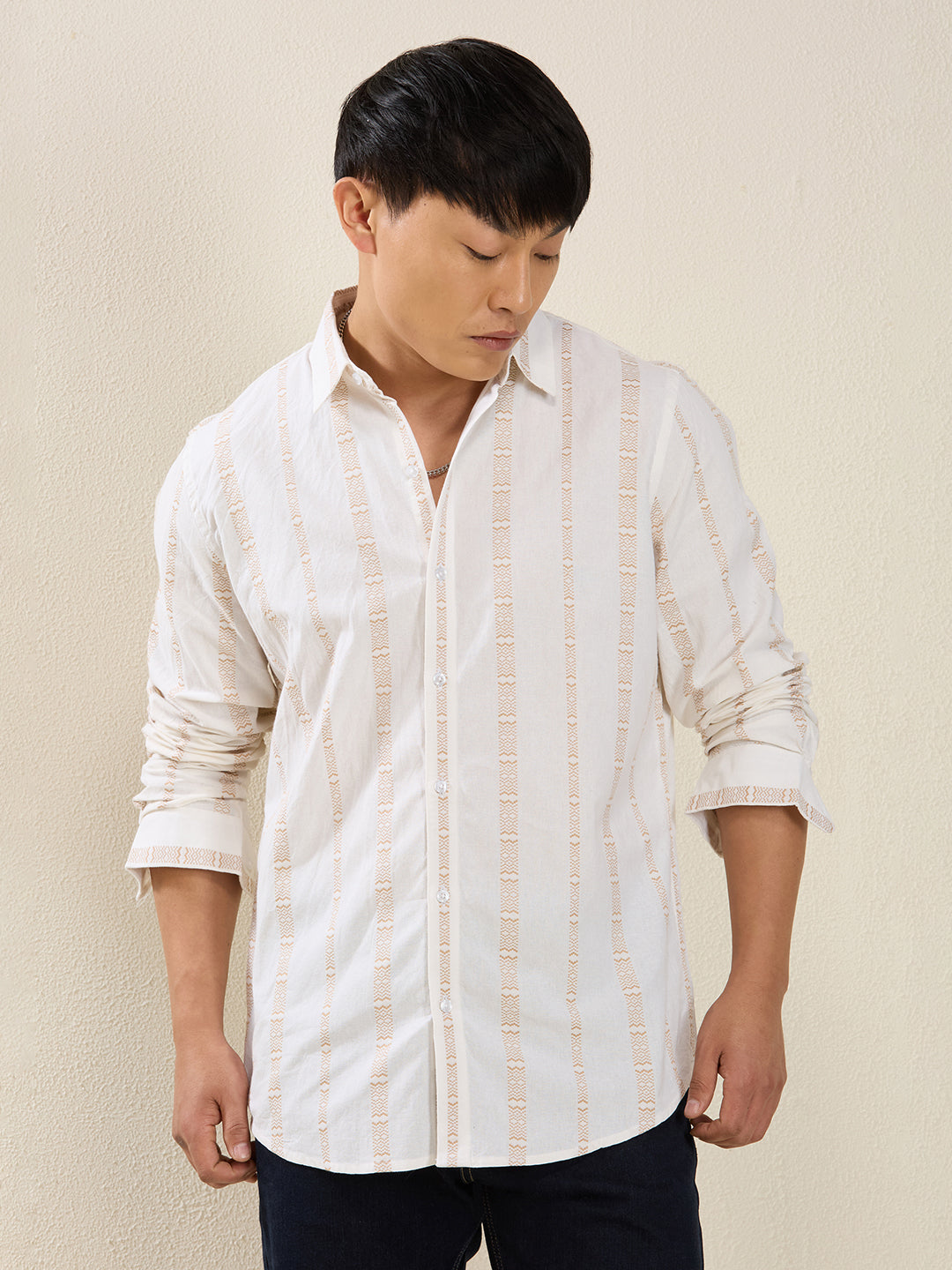 Striped Cotton Casual Shirt