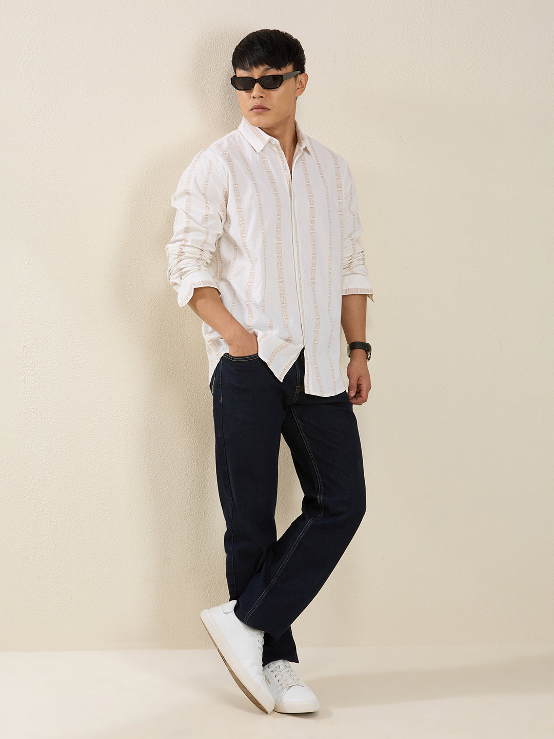 Striped Cotton Casual Shirt