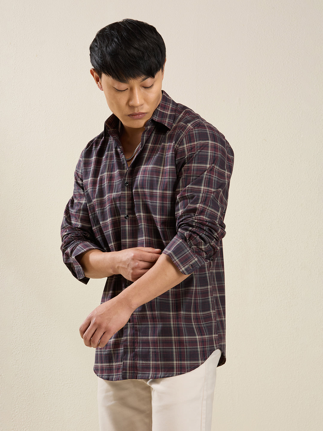 Men’s Slim Fit Checkered Shirt