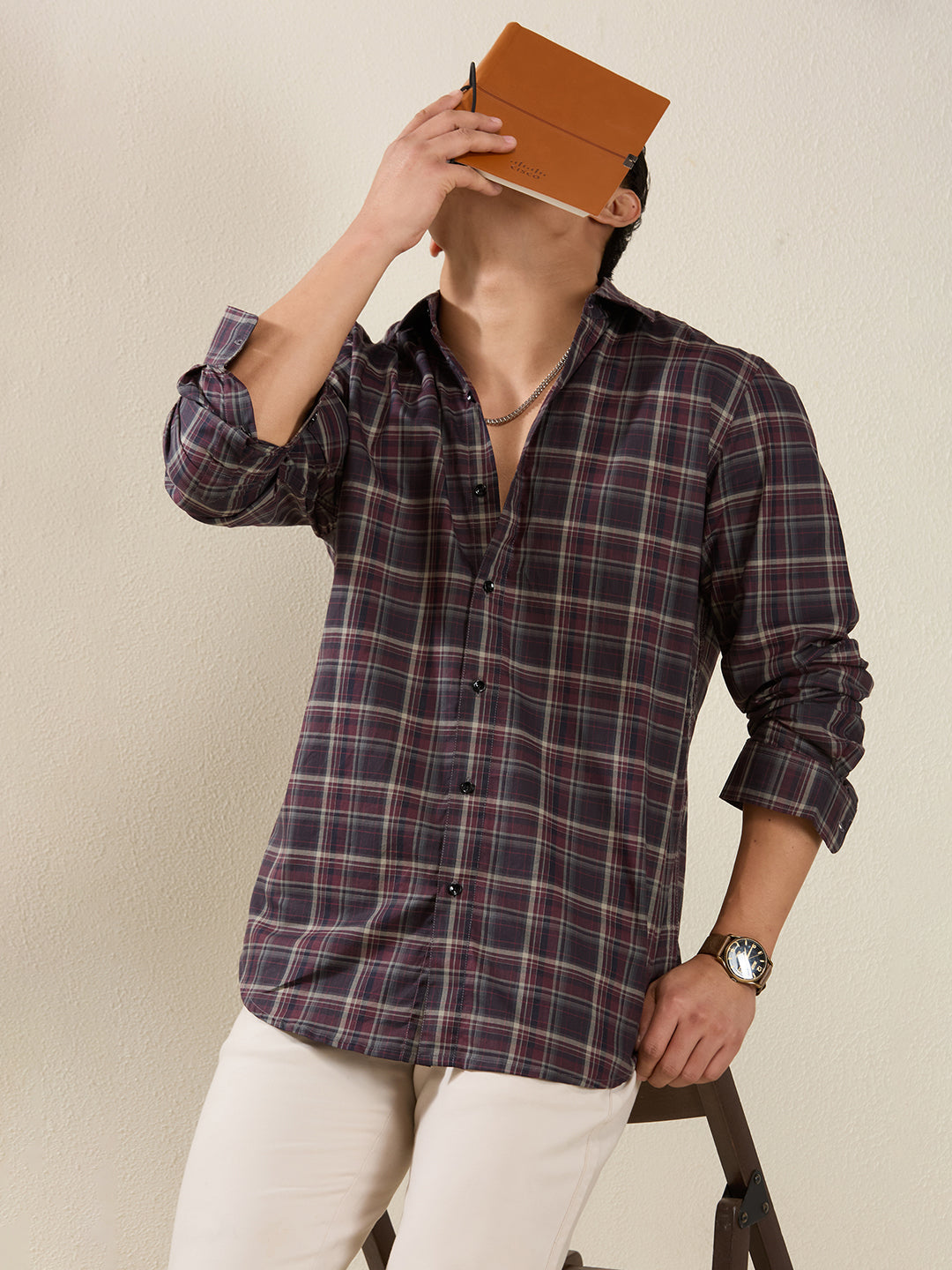 Men’s Slim Fit Checkered Shirt