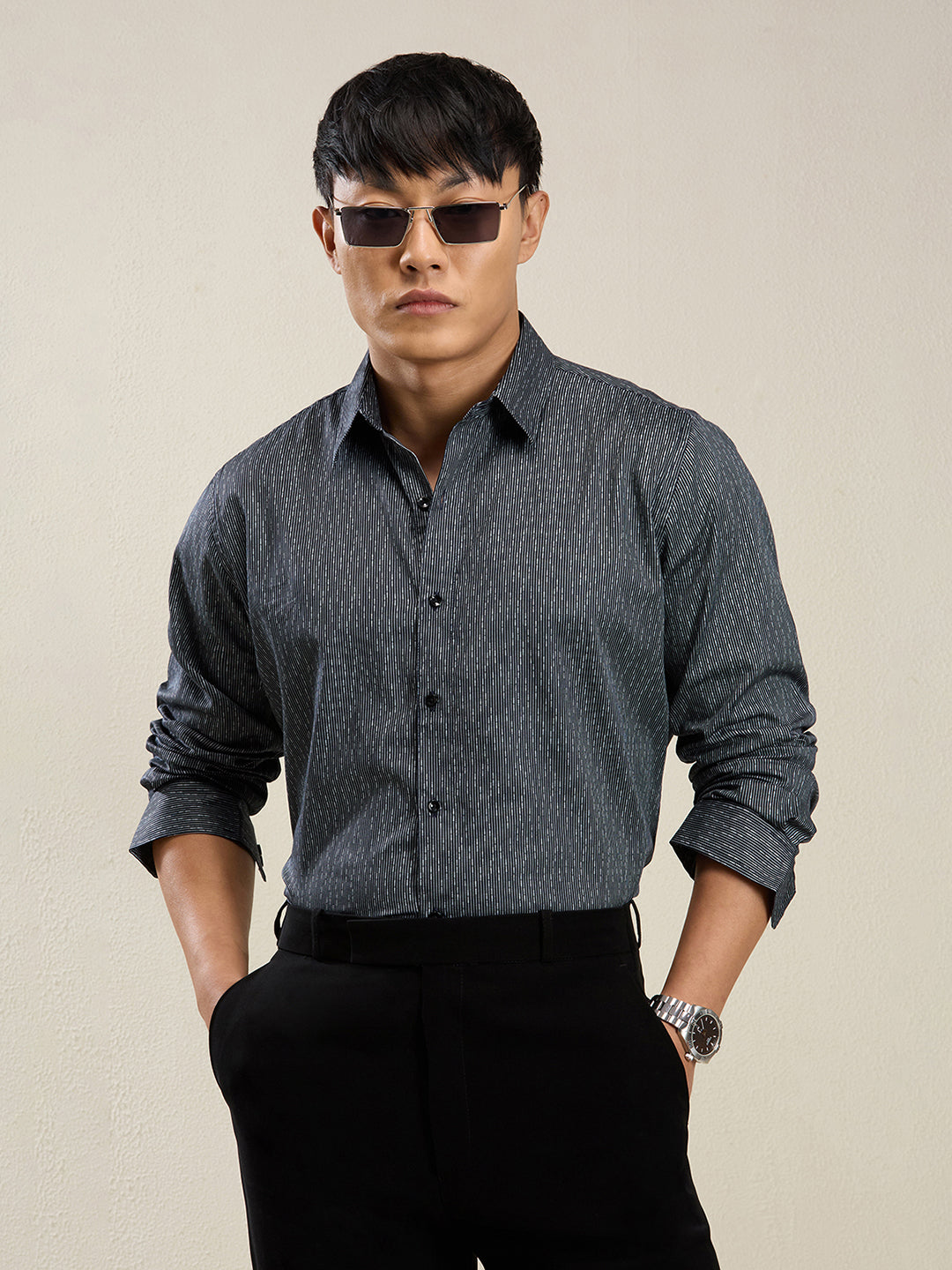 Men's Slim Fit Cotton Casual Shirt