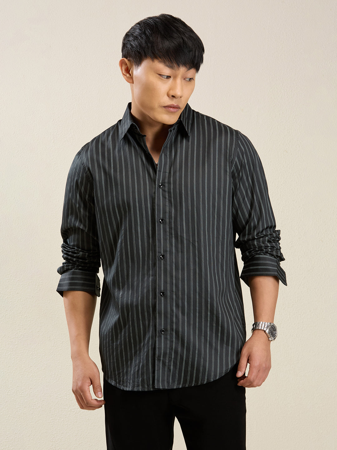 Olive Crest – 100% Cotton Slim Fit Shirt