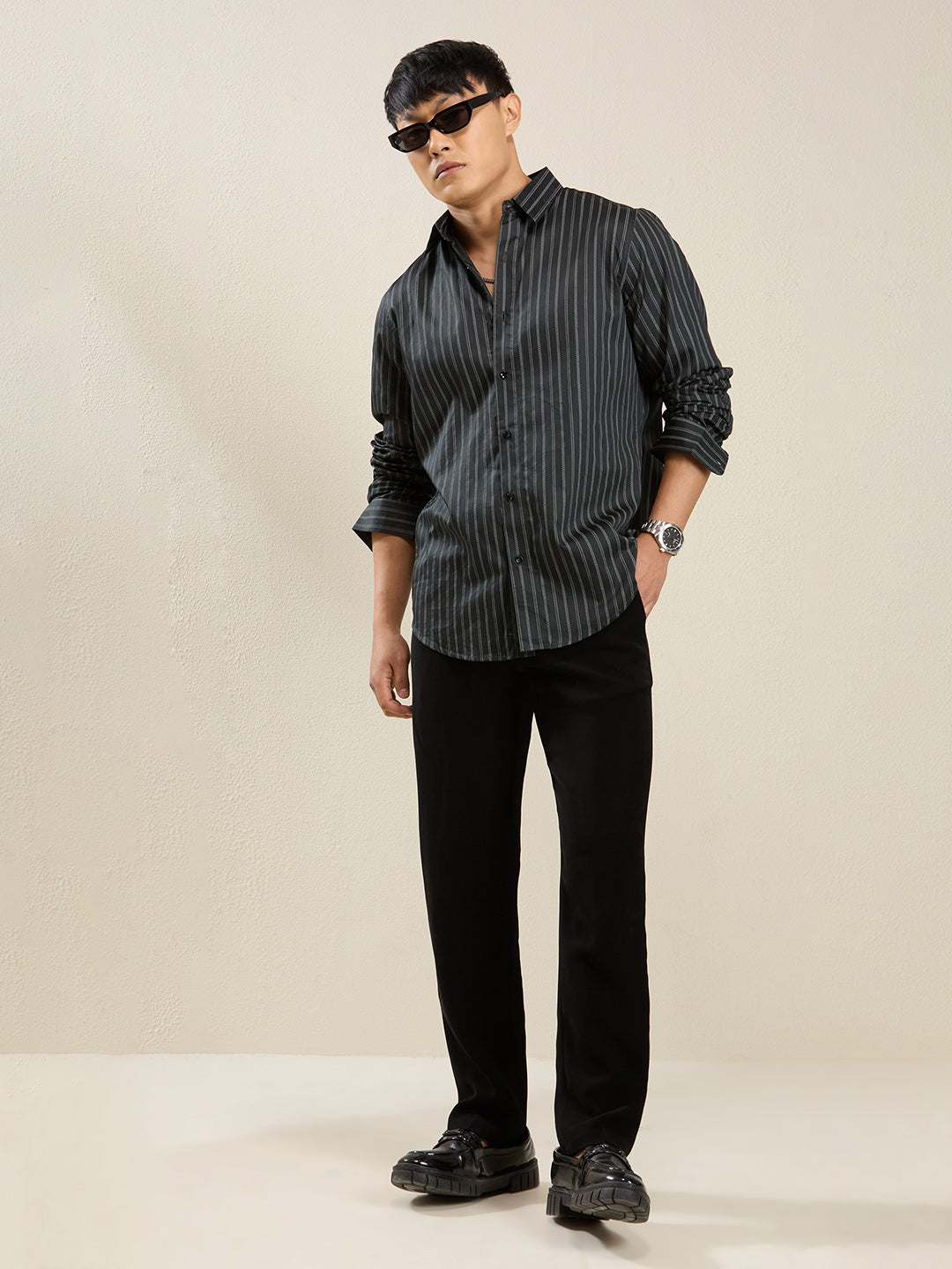 Olive Crest – 100% Cotton Slim Fit Shirt