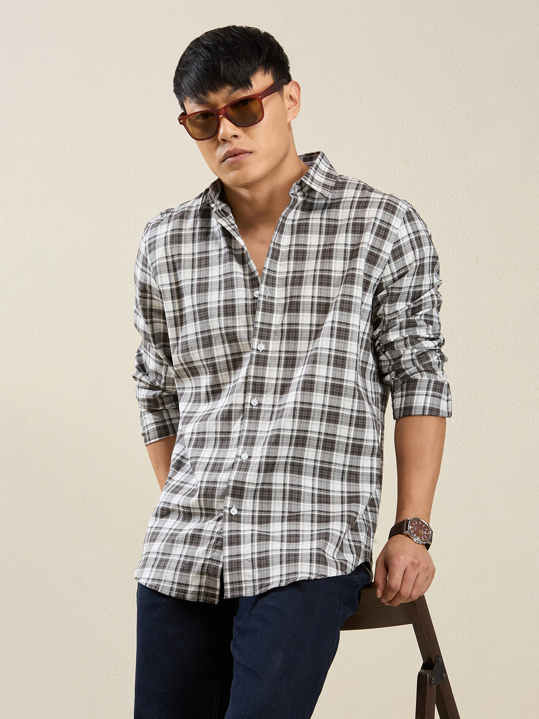 Men’s Slim Fit Checkered Shirt