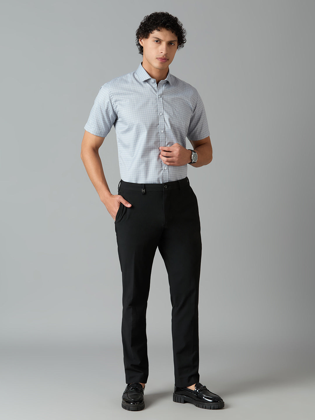 Short Sleeve Checkered Shirt